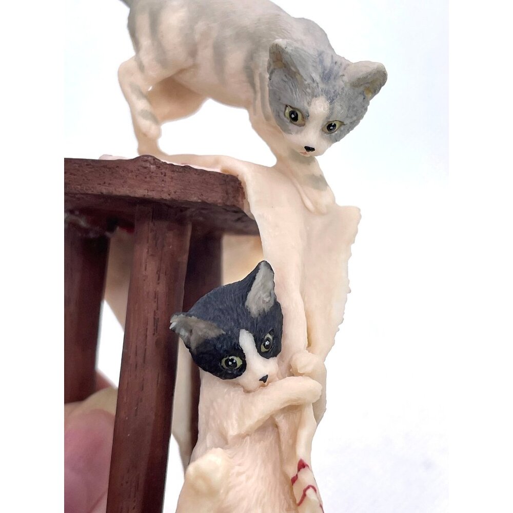 VTG Two Cats Stool Aynsley Mastercraft Kitten Kitty Play Playing UK England READ - Picture 2 of 10